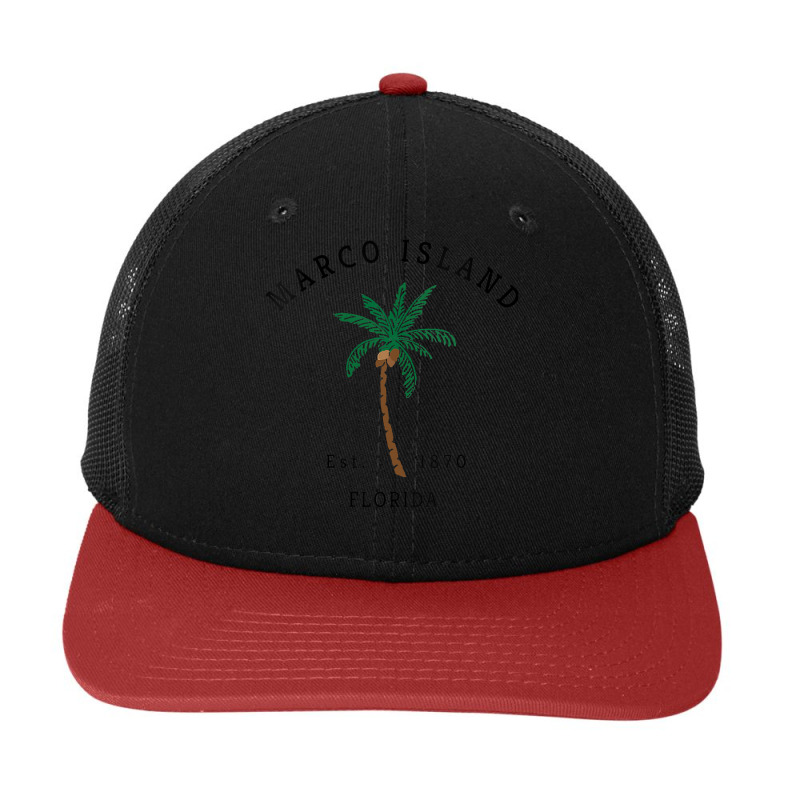 Womens Marco Island Florida Colorful Palm Tree Retro Novelty Art V Nec Snapback Trucker Cap by oluwafemimccullers | Artistshot