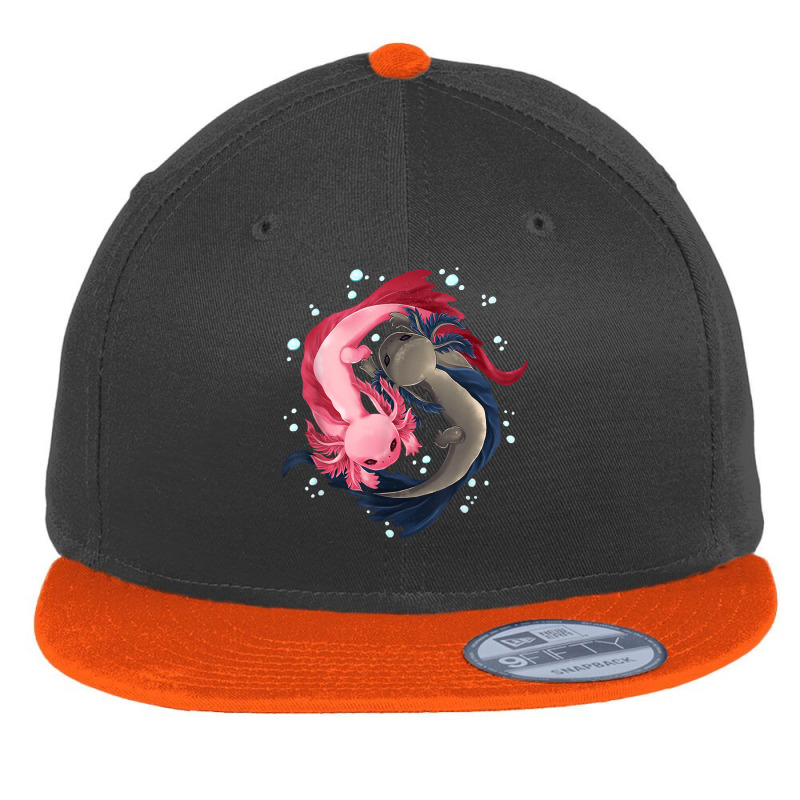 Axolotl Yin Yang Zen Mantra Flat Bill Snapback Cap by OliviaStoica | Artistshot