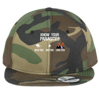 Know Your Parasites - Deer Tick, Dog Tick, Luna Tick Funny Flat Bill Snapback Cap | Artistshot