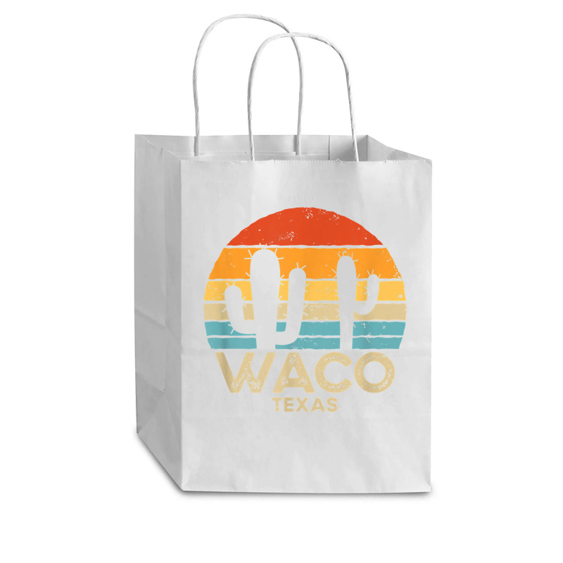 Retro Sunset Waco Texas T Shirt Cub Paper Bag - 8 X 4 1/2 X 10 1/4 | Artistshot