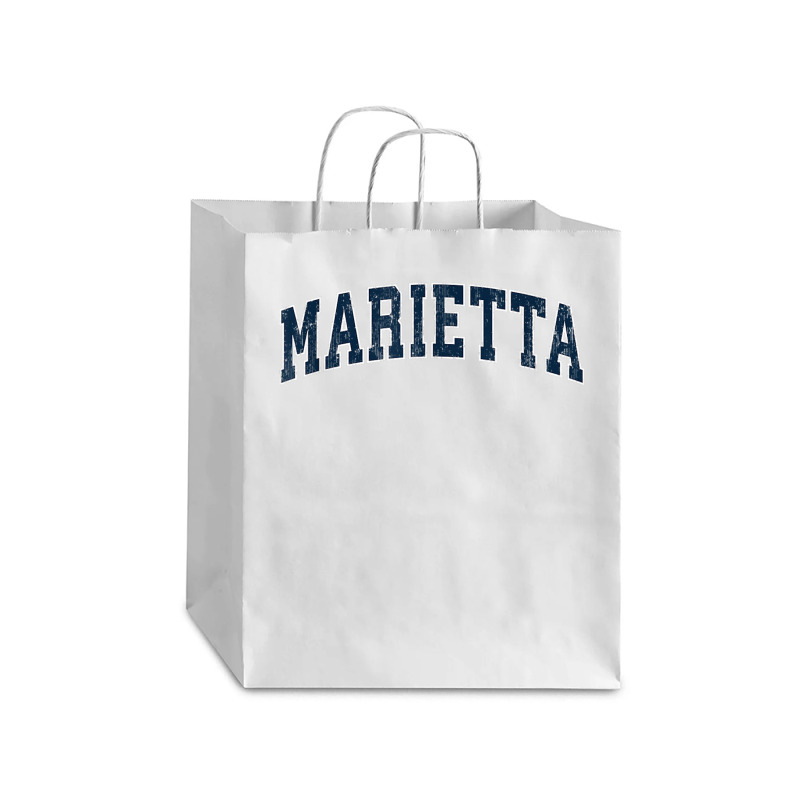 Marietta Georgia Ga Vintage Sports Design Navy Design Debie Paper Bag - 10 X 5 X 13 | Artistshot