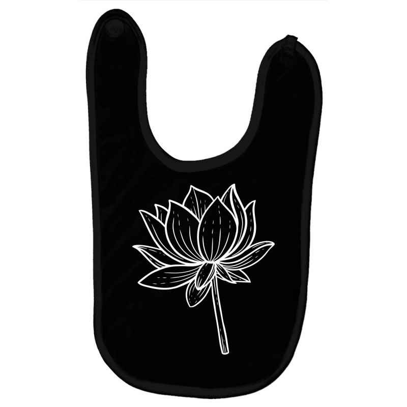 Lotus White Line Art Baby Bibs | Artistshot