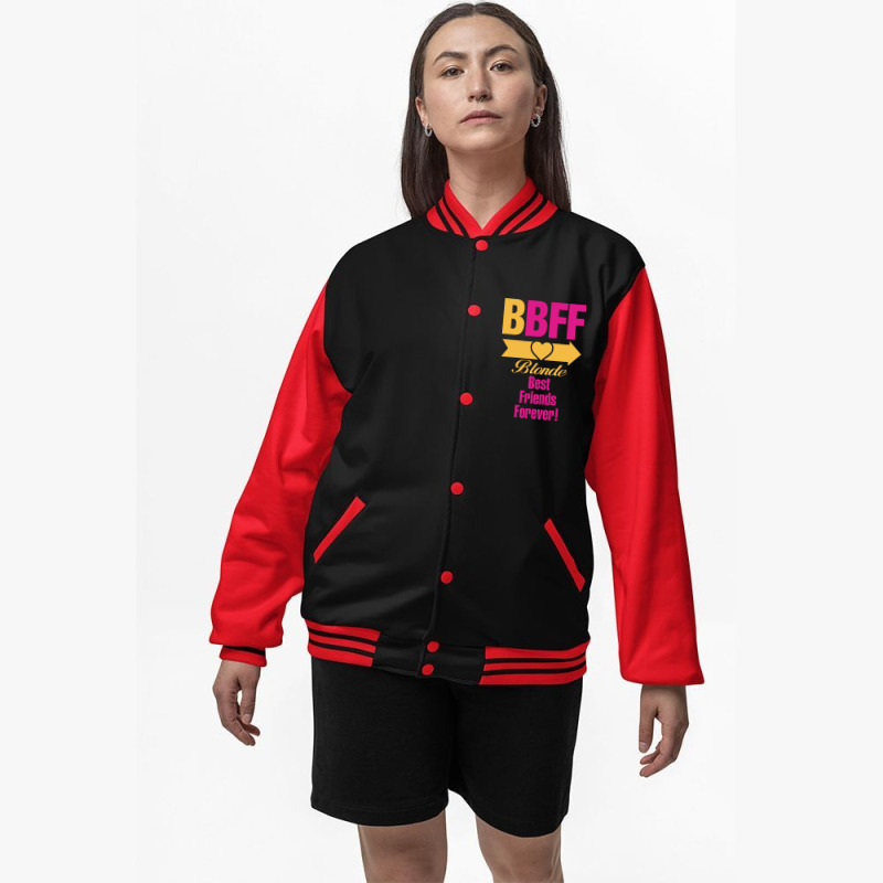 Blonde Best Friend Forever Right Arrow Bomber Jacket | Artistshot