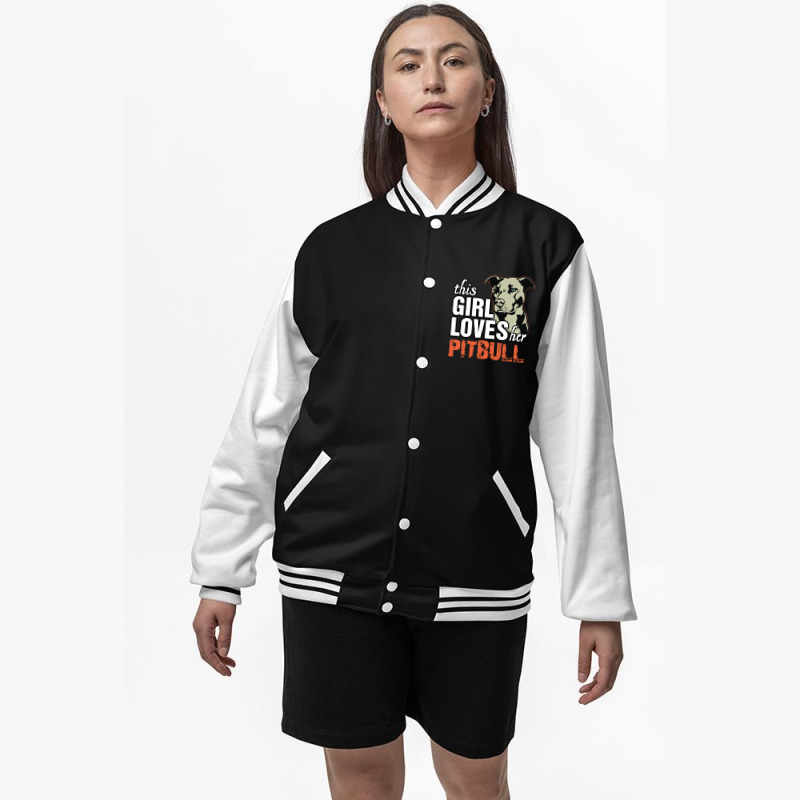 This Girl Loves Pitbull Bomber Jacket by tshiart | Artistshot