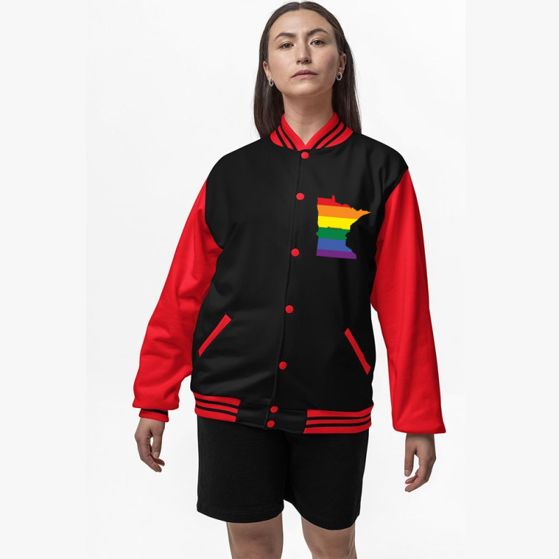 Minnesota Rainbow Flag Bomber Jacket | Artistshot