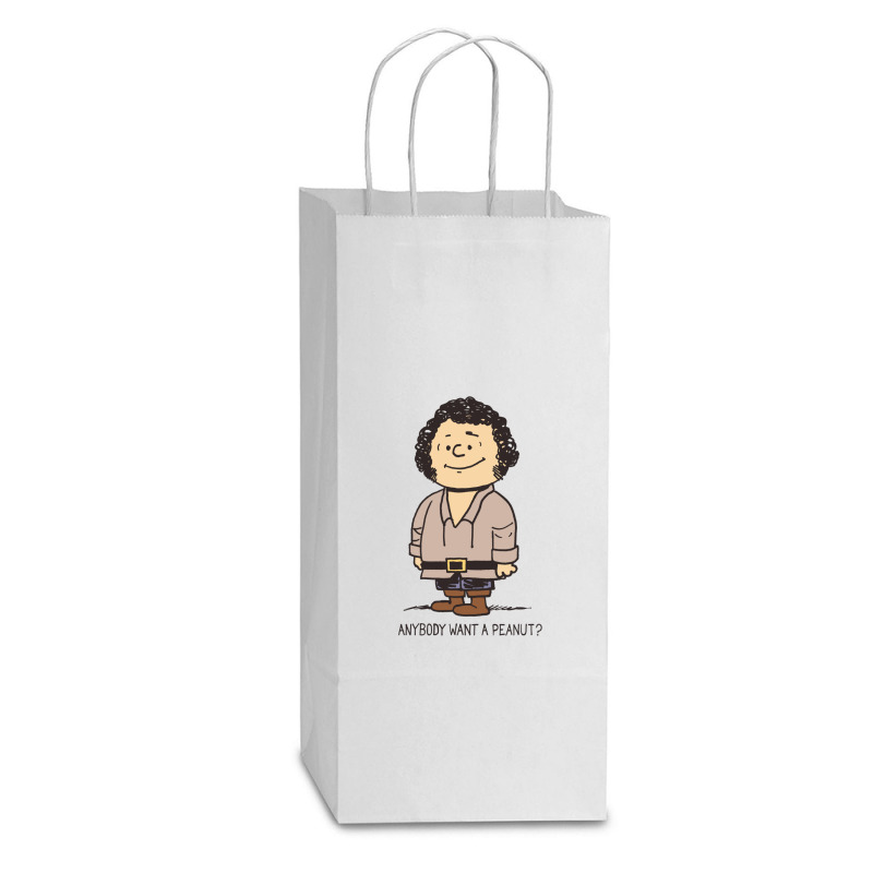 Anybody Want A Peanut Double Wine Paper Bag - 6 1/2 X 3 1/2 X 12 3/8 | Artistshot