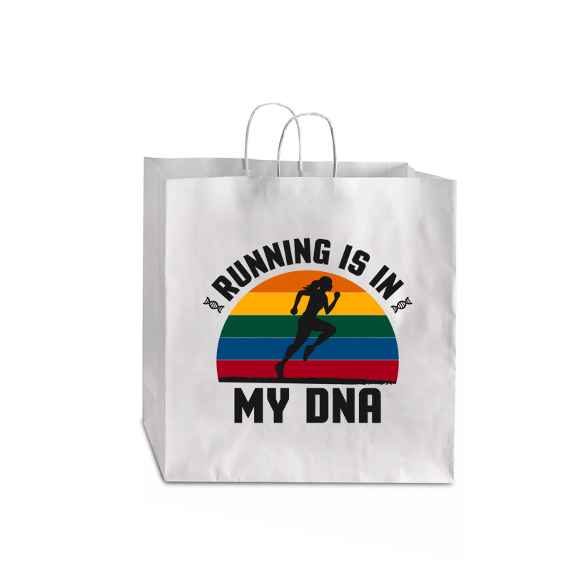 Running Is In My Dna Biology Motivation Genetics Workout Classic Jumbo Paper Bag - 18 X 7 X 18 3/4 | Artistshot