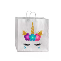 Womens Unicorn Face Halloween Costume Idea And Birthday Outfit Tank To Jumbo Paper Bag - 18 X 7 X 18 3/4 | Artistshot