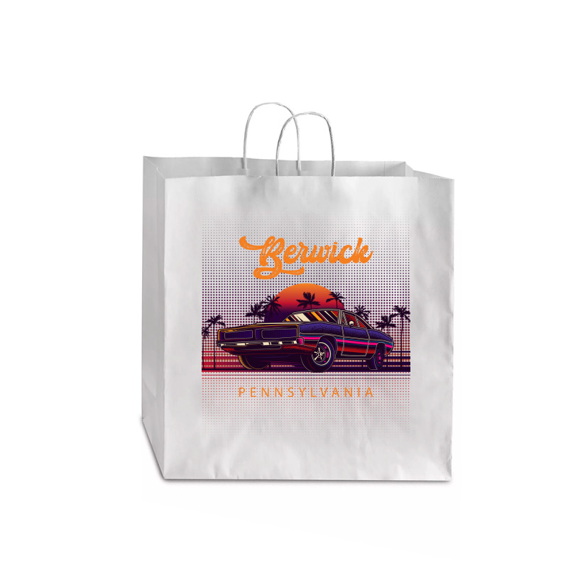 Berwick Pennsylvania Retro Vintage 80s 90s Muscle Cars Retrowave Aesth Jumbo Paper Bag - 18 X 7 X 18 3/4 | Artistshot