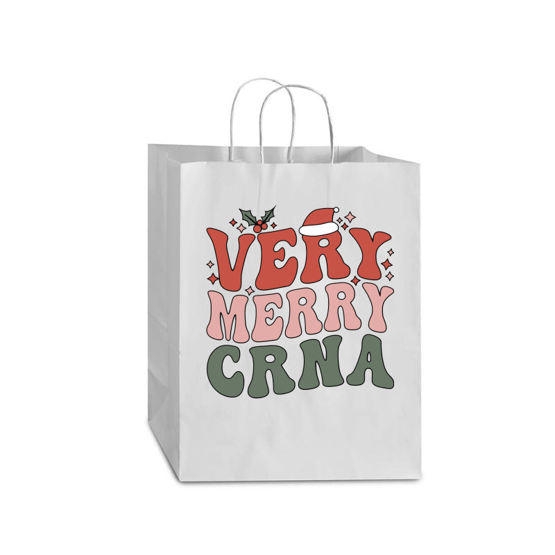 Merry Certified Registered Nurse Anesthetist Christmas Sweatshirt Mart Paper Bag -13 X 7 X 17 | Artistshot