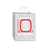 Happiness Is Not Automatic  Stick Shift Manual Transmission Sweatshirt Mart Paper Bag -13 X 7 X 17 | Artistshot