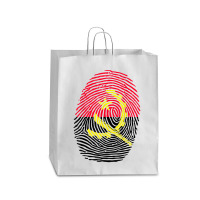 Angolan Flag Angola Fingerprint T Shirt Queen Paper Bag - 16 X 6 X 19 1/4 | Artistshot