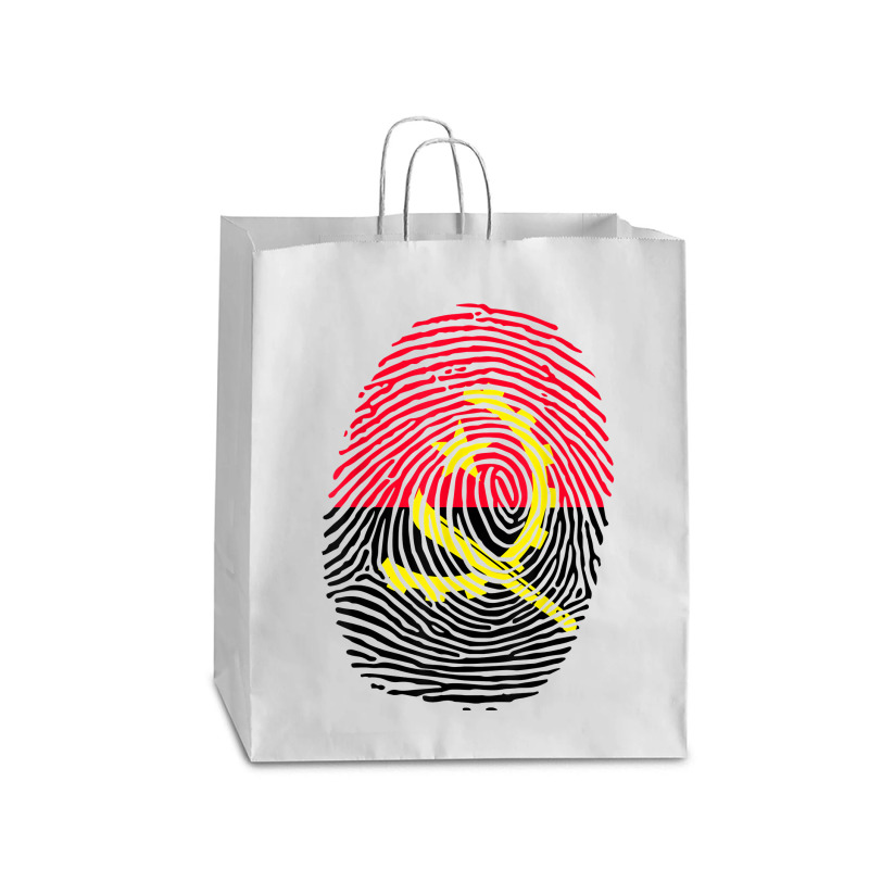 Angolan Flag Angola Fingerprint T Shirt Queen Paper Bag - 16 x 6 x 19 1/4 by cm-arts | Artistshot