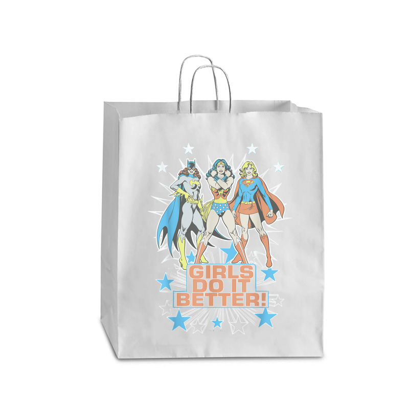 Wonder Woman Supergirl Batgirl Girls Do It Better T Shirt Queen Paper Bag - 16 X 6 X 19 1/4 | Artistshot