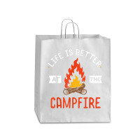 Life Is Better At The Campfire Funny Camping Camper Gift Queen Paper Bag - 16 X 6 X 19 1/4 | Artistshot