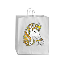 Cute Candy Corn Unicorn Halloween Top Queen Paper Bag - 16 X 6 X 19 1/4 | Artistshot