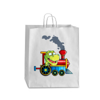 Funny Dinosaur Riding A Train Tyrannosaurus Dino Boys Girls Queen Paper Bag - 16 X 6 X 19 1/4 | Artistshot