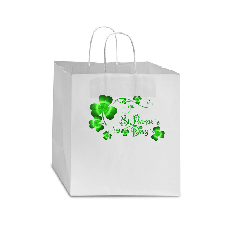 Happy St Patricks Day And Shamrock Star Paper Bag - 13 X 7 X 13 | Artistshot