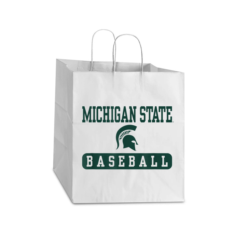 Michigan State Spartans Baseball Officially Licensed T Shirt Take Out Paper Bag - 14 X 10 X 15 1/2 | Artistshot