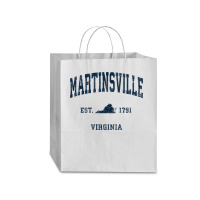 Martinsville Virginia Va Vintage Athletic Navy Sports Design Long Slee Traveler Paper Bag -13 X 6 X 15 3/4 | Artistshot