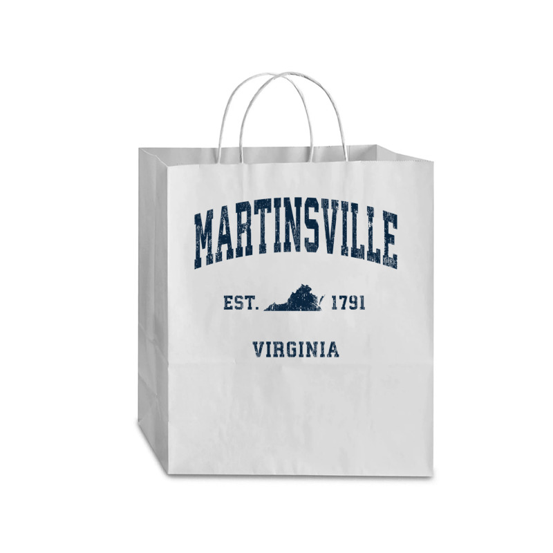 Martinsville Virginia Va Vintage Athletic Navy Sports Design Long Slee Traveler Paper Bag -13 X 6 X 15 3/4 | Artistshot