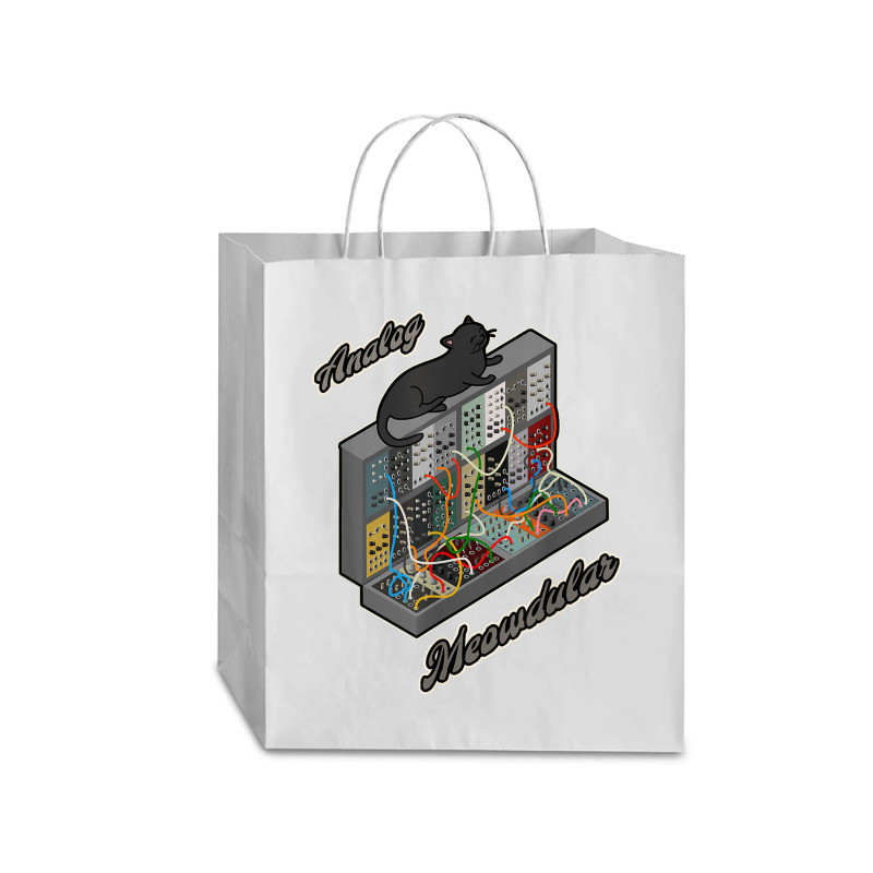 Cat On Analog Modular Synth Funny Synthesizer Traveler Paper Bag -13 X 6 X 15 3/4 | Artistshot