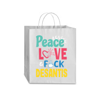 Peace Love  Desantis  Say Gay  Self Censored F Word Traveler Paper Bag -13 X 6 X 15 3/4 | Artistshot