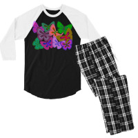 Butterflies T  Shirt Kaleidoscope Of Butterflies T  Shirt Men's 3/4 Sleeve Pajama Set | Artistshot