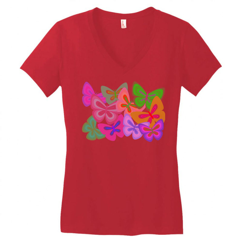 Butterflies T  Shirt Kaleidoscope Of Butterflies T  Shirt Women's V-Neck T-Shirt by toyair | Artistshot