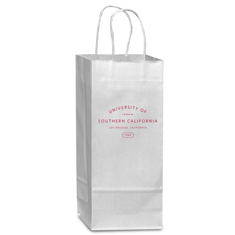 Usc Womens Cardinal 1880 Los Angeles California V-neck Wine Paper Bag - 5 1/2 X 3 1/4 X 13 | Artistshot