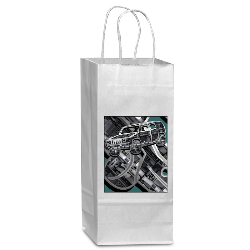 Super Cool Offroad Truck Wine Paper Bag - 5 1/2 X 3 1/4 X 13 | Artistshot