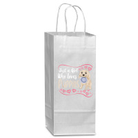 Dog Puppie Just A Girl Who Loves Puppies Wine Paper Bag - 5 1/2 X 3 1/4 X 13 | Artistshot