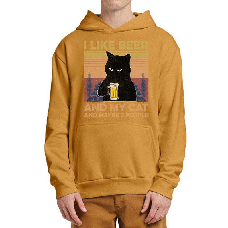 I Like Beer My Cat And Maybe 3 People Urban Pullover Hoodie by YenNgoc | Artistshot