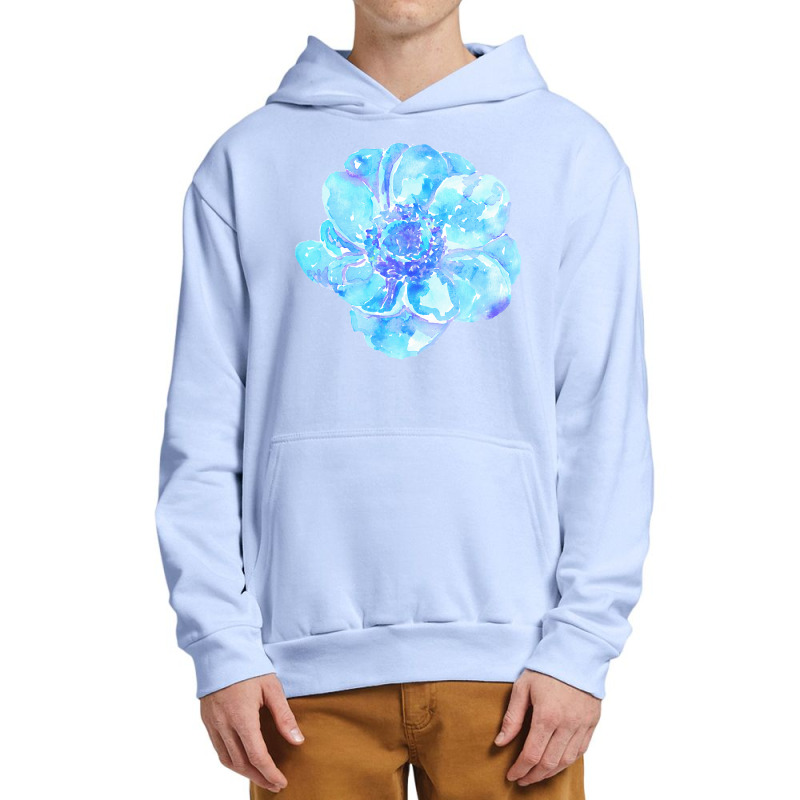 Blue Anemone Flower Painting Red Green Flower Red Green Abstract Water Urban Pullover Hoodie by regulateswitch | Artistshot