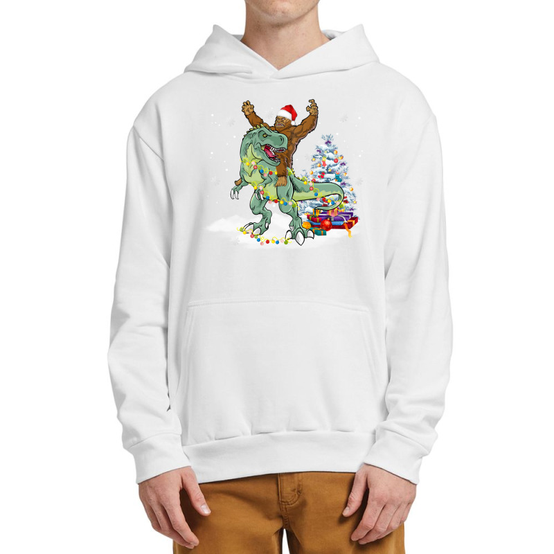 Bigfoot Sasquatch Riding Dinosaur T Rex Christmas Urban Pullover Hoodie | Artistshot