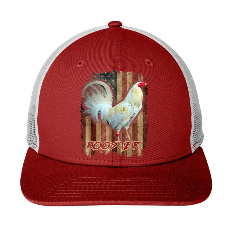 White Rooster Cock Fight Us Flag Snapback Trucker Cap by WillettaIngber | Artistshot