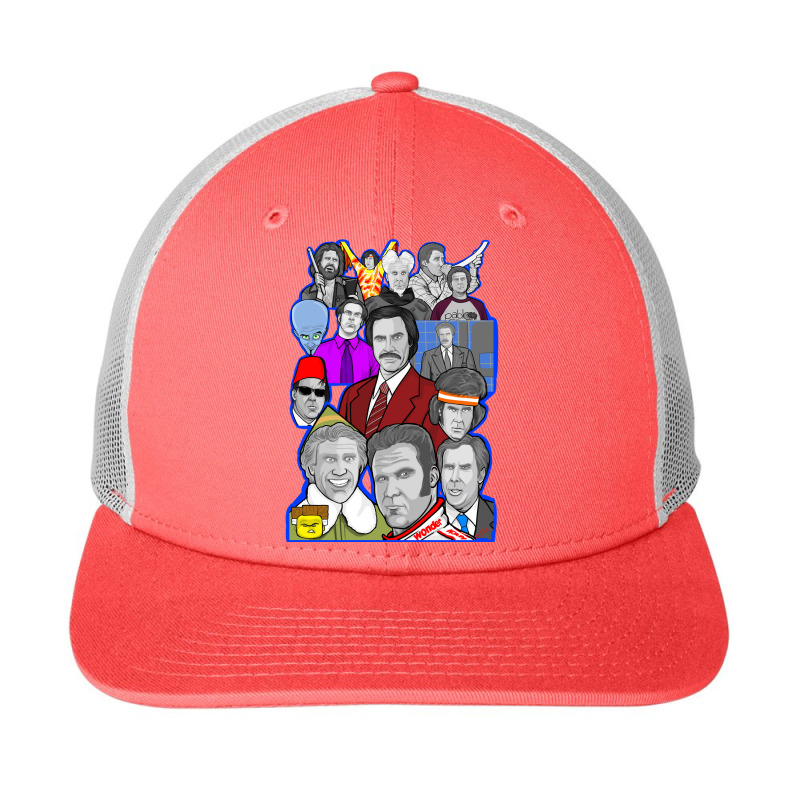 Will Ferrell Collage Art Tribute Snapback Trucker Cap | Artistshot