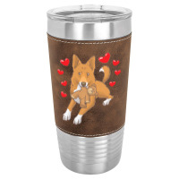 Bedouin Sheepdog T  Shirt Canaan Dog With Stuffed Animal And Hearts T Leatherette Tumbler | Artistshot