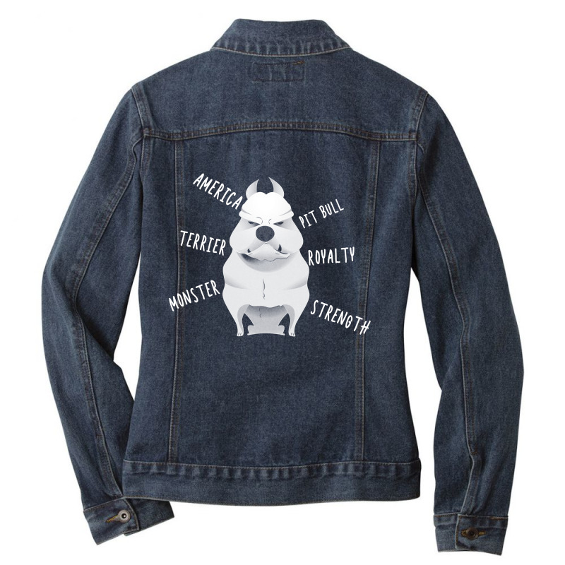 Pitbull Dog Lover Shirt Gift Ladies Denim Jacket by hoainv | Artistshot