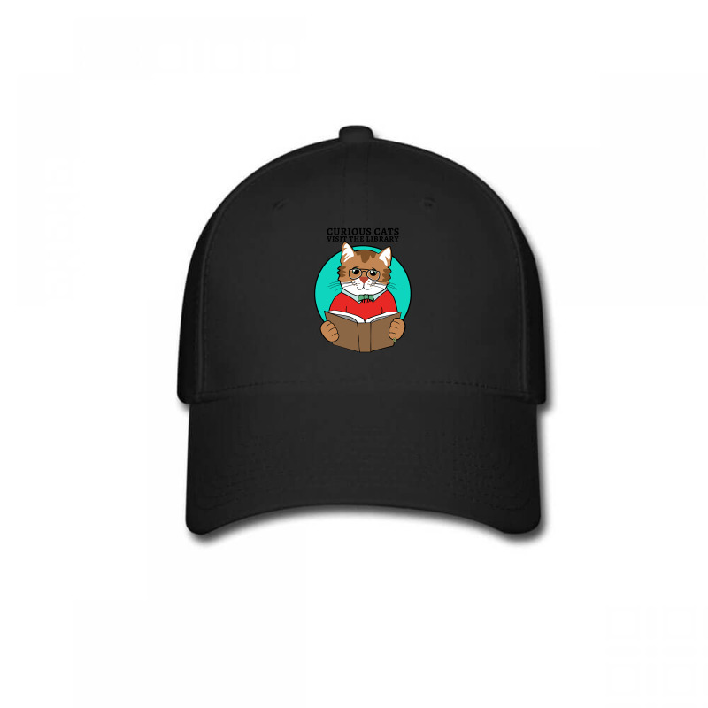 Curious Cats Visit The Library Baseball Cap by webberkyla | Artistshot