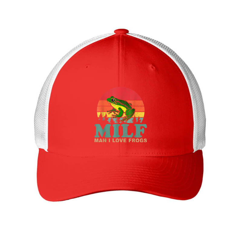 Milf Man I Love Frogs Funny Saying Frog Amphibian Mesh Cap | Artistshot