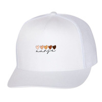 Melanin Hearts Nurse Afro American Black History Month Blm Character V Trucker Cap | Artistshot