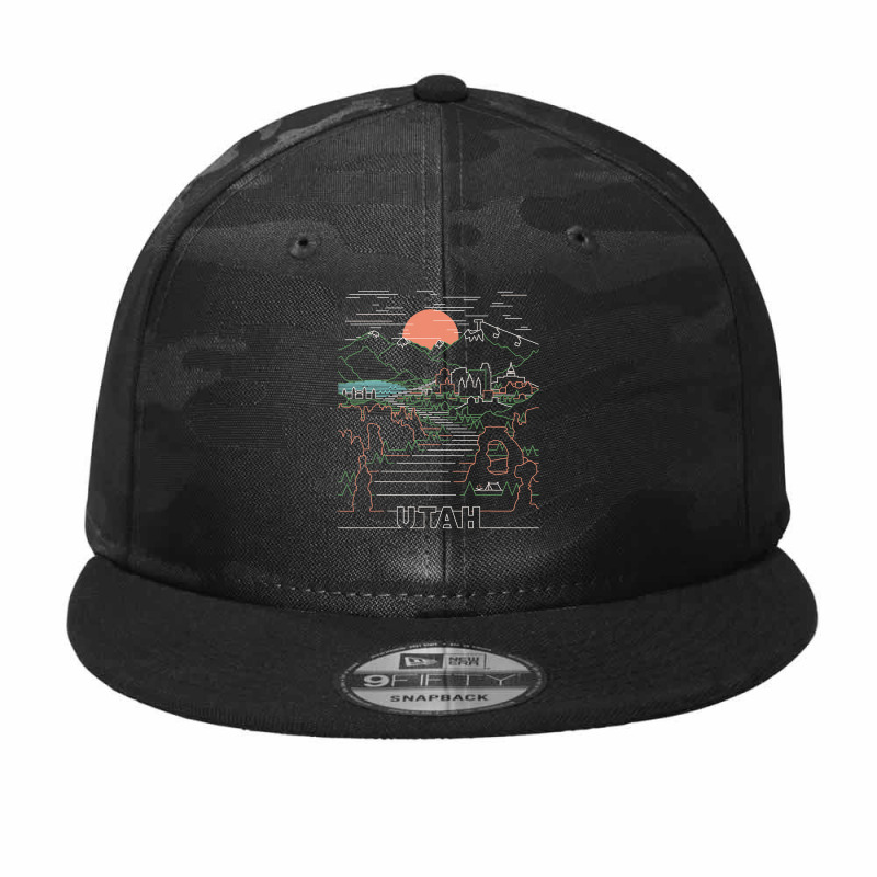 Utah Art  Salt Lake City Ut, Delicate Arch, Bryce, And Zion Camo Snapback | Artistshot