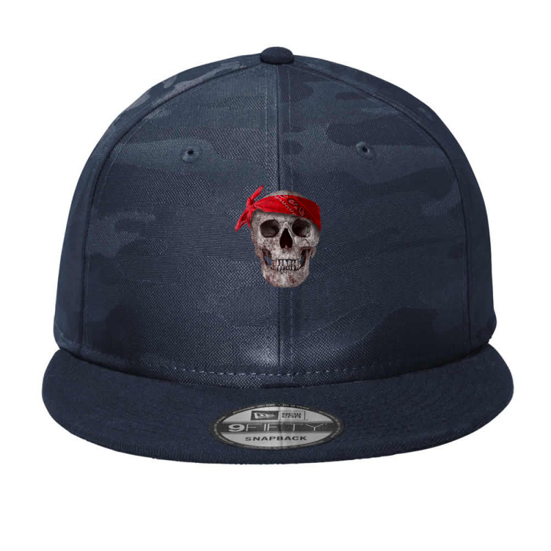 Skull With Red Paisley Bandana, Thug, Gangster Camo Snapback | Artistshot