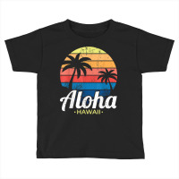 Hawaiian Summer Tropical Sunset Palm Trees Aloha Hawaii T Shirt Toddler T-shirt | Artistshot