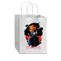 Japanese Anime Samurai Cat Lover Aesthetic Vintage Funny Art T Shirt Cub Paper Bag - 8 X 4 1/2 X 10 1/4 | Artistshot