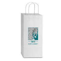 Tokyo Minimalist City Map, Tokyo Diy City Map Double Wine Paper Bag - 6 1/2 X 3 1/2 X 12 3/8 | Artistshot