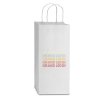 Grand Ledge Michigan Grand Ledge Mi Retro Vintage Text Double Wine Paper Bag - 6 1/2 X 3 1/2 X 12 3/8 | Artistshot