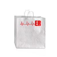 Emergency Medicine Emergency Room Nurse Er Heartbeat T Shirt Jumbo Paper Bag - 18 X 7 X 18 3/4 | Artistshot