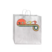 Gymnast Girl Exercise Retro Vintage Sunset Rainbow Color Jumbo Paper Bag - 18 X 7 X 18 3/4 | Artistshot